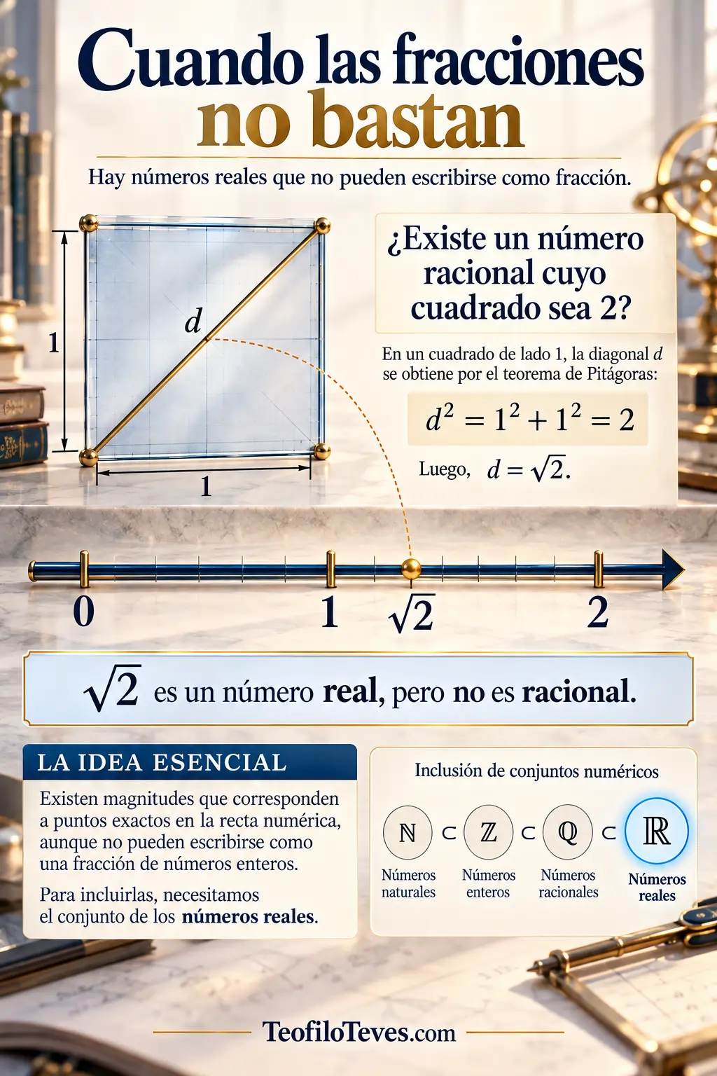 Cuando las fracciones no bastan raíz de 2 y el nacimiento de los números irracionales