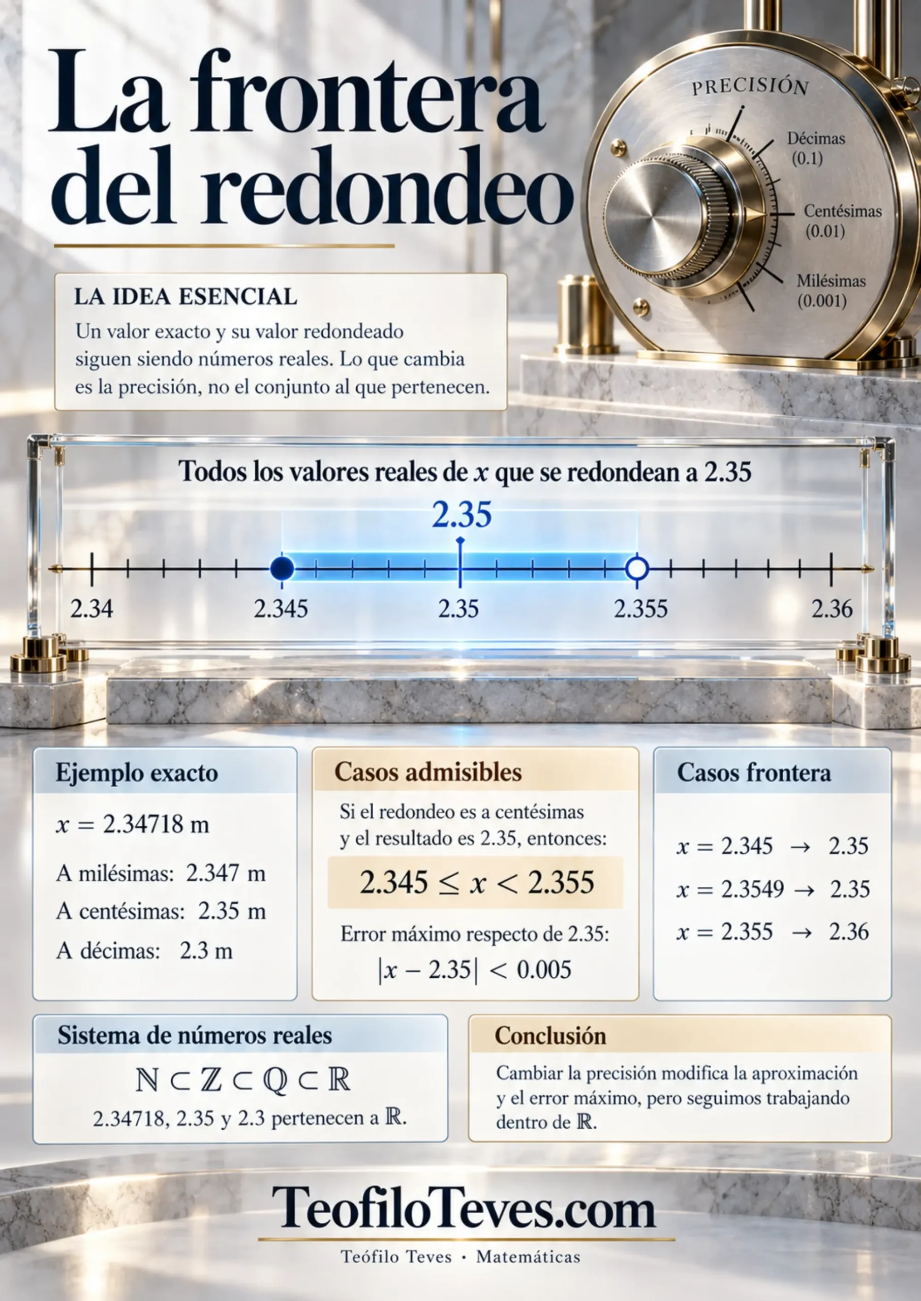 La frontera del redondeo matemático. Infografías de Matemáticas Precálculo Imágenes Láminas de Matemáticas.
